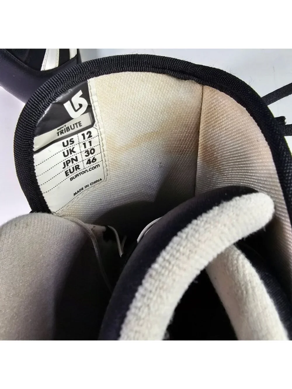 Burton Tribute Snowboard Boots Men's Size 12 Black Imprint Liner